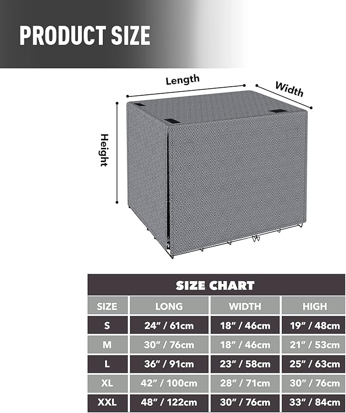 Dog Crate Cover for Wire Cages 30 Inch Indoor Breathable Polyester Pet Kennel Cover Machine Wash & Dry Double Door (Cover Only)
