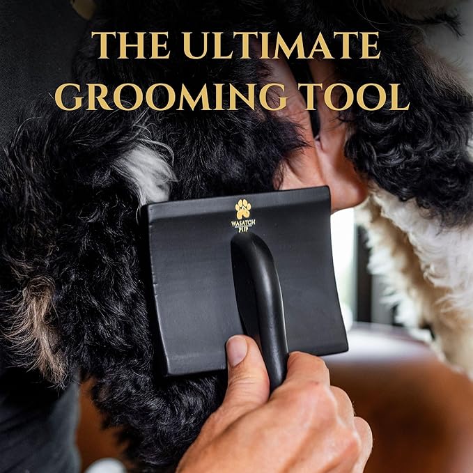 Slicker Brush for Dogs | Professional Dog Shedding Brush and Grooming Comb for Small Dog Breeds and Puppies | Ergonomic and Removes Shedding and Tangled Hair for Shiny Coat - Black