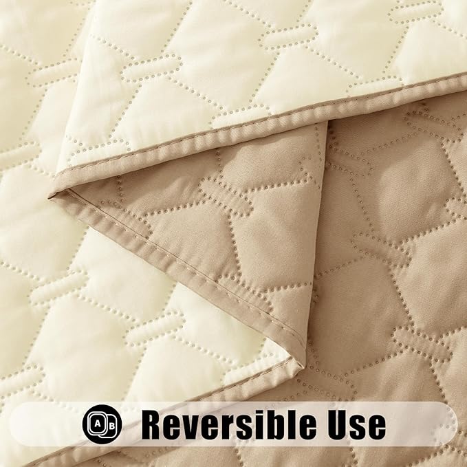 Smiry Waterproof Dog Blanket, Soft Dog Bed Cover Pet Blanket, Reversible Couch Cover for Dogs Washable, Pet Couch Covers for Sofa Furniture Protector for Puppy Cat (82x120 Inch, Camel/Beige)
