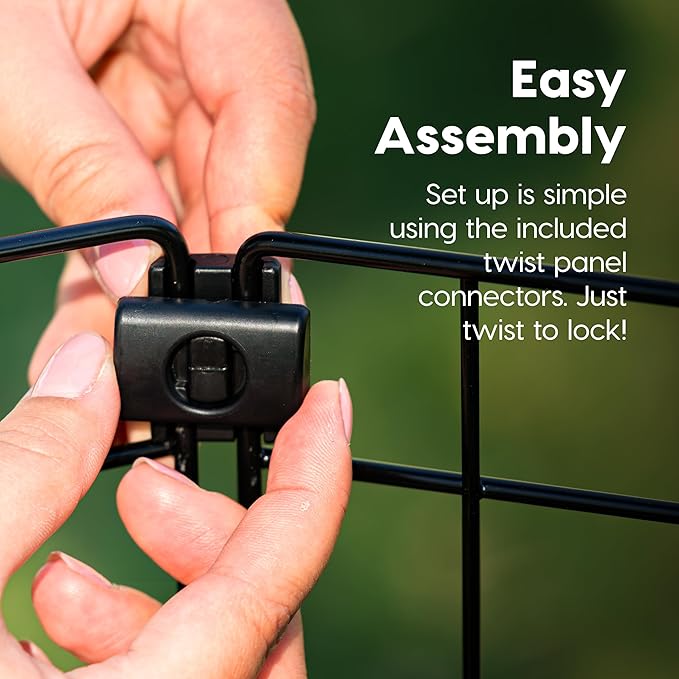 IRIS USA Metal Dog Playpen, 8-Panel 30" Pet Playpen, Puppy Playpen, Indoor/Outdoor Dog Fence, 58 x 58 x 30, Foldable, Customizable, Black