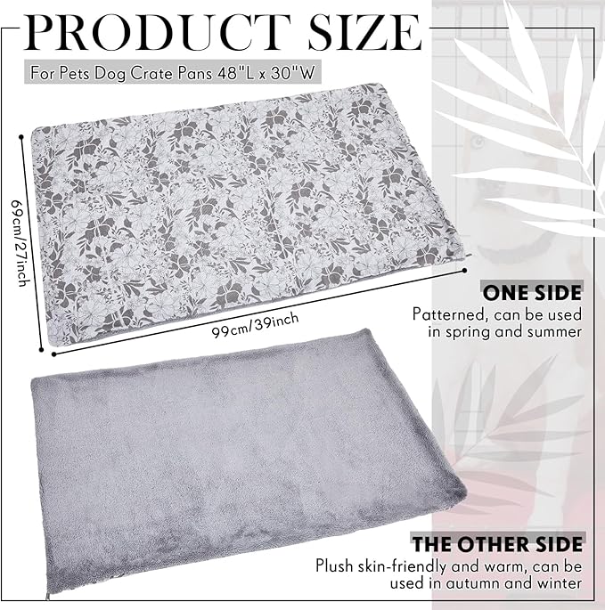 Dog Crate Pan Cover Dog Bed Cover Washable Dog Crate Liner for Pets Dog Crate Tray, Pan Cover Only, Fit for 36 x 24 Inch (Hemp Flower)