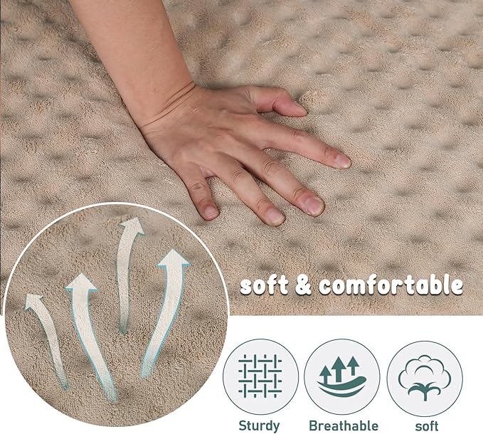 Dog Crate Pad 48x30 inch Memory Foam Large Dog Kennel Bed Soft Flannel Washable Anti Slip Puppy Sleeping Mat,Brown