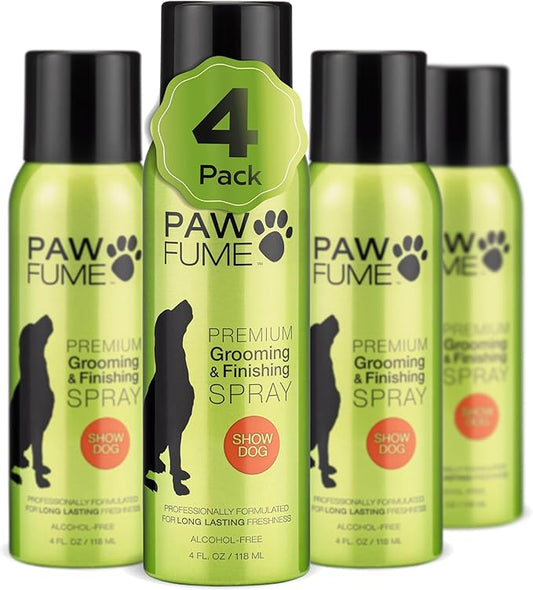 PAWFUME Dog Perfume Spray Long Lasting Scent for Grooming, Show Dog, 4-Pack – Keep Your Pup Fresh All Day – Hypoallergenic, Alcohol-Free, Detangling & Moisturizing – Salon-Quality Dog Cologne Spray