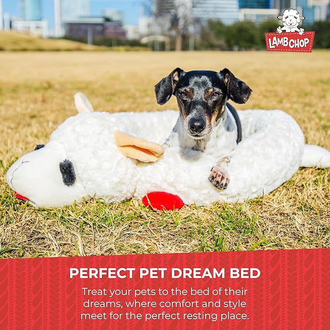 Multipet Lamb Chop Bed for Dogs, White, 27.0" L x 18.5" W x 5.5" Th