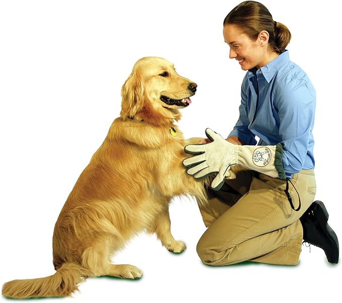 Pet Grooming Gloves for Dogs with Loop - Made of Microfiber Fabric - Efficient Cleaner for Muddy Paws - Protects Floors, Furniture, and Vehicles from Dirt Marks