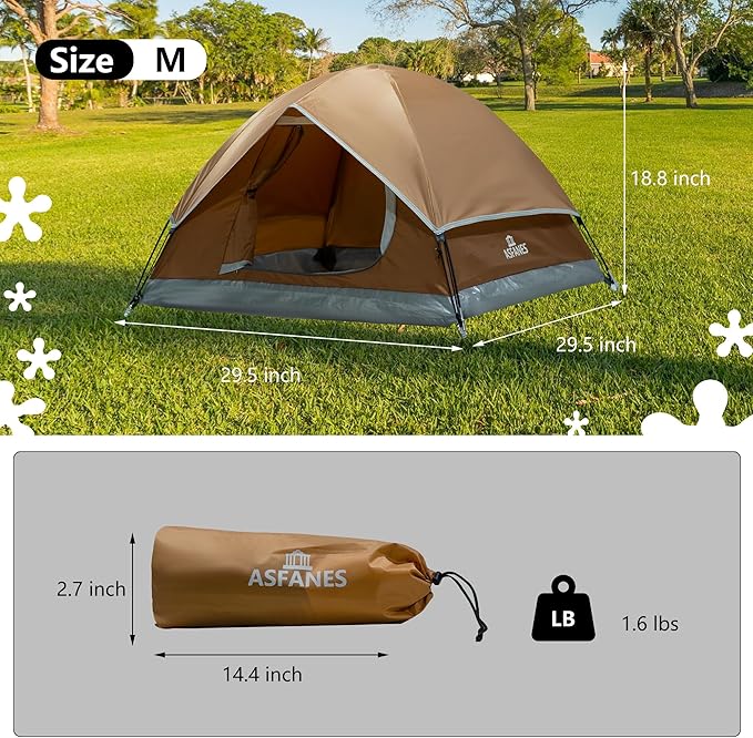Outdoor Waterproof Pet Camping Tent, Cave Bed for Indoor Cats and Small Dogs, Portable Cat House Dog House, 29.5x29.5x18.9'', Brown, M.
