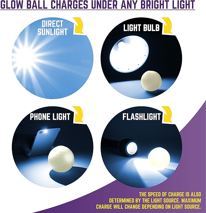 Chew King Glowing Fetch Ball, Dog Ball Toys, 2.5" 2-Pack Balls