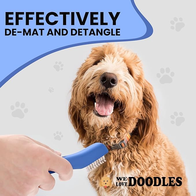 We Love Doodles Dematting Comb for Dogs - Dog Hair Mat Remover, Detangler Comb & Deshedding Tool, Removes Tangles, Knots, & Loose Hair, Metal Comb, Ergonomic Handle (9 Blade)