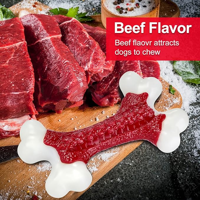 Tough Dog Toys, Dog Toys for Aggressive Chewers Large Breed, Aggressive Chew Toys for Large Dogs, Dog Bone Chew Toy Nylon Dog Toys for Large Dogs Extreme Chew Toys Indestructible