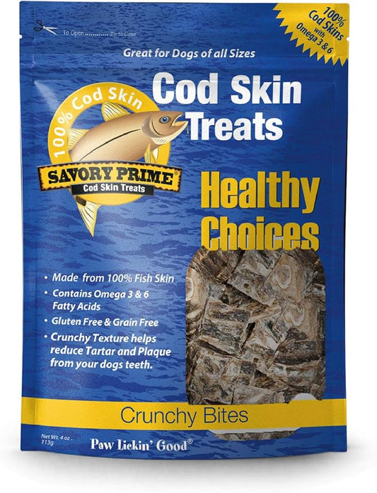 Savory Prime Cod Skin Crunchy Bites, 4-Ounce (61004)