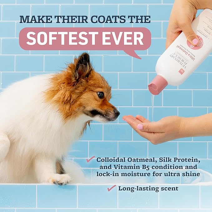 Veterinary Formula Smart Coat Complex Ultra Oatmeal Moisturizing Shampoo for Dogs, 17 Fl oz – Moisture-Rich, Nourishing Shampoo – Leaves Coat Clean, Soft, Silky, Shiny – Long-Lasting Fragrance