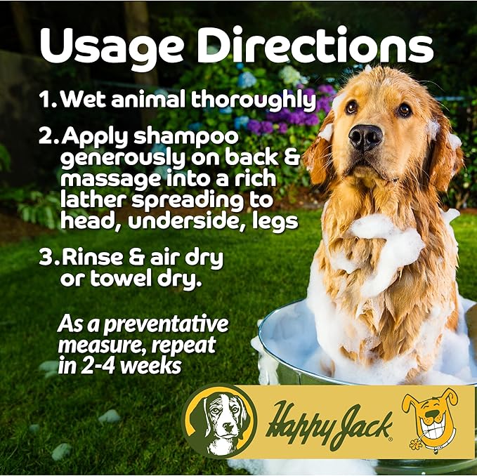 Happy Jack Xylecide, Itch Relief Shampoo for Dogs, Control Ringworms, Itchy Skin Treatment for Hot Spots, Seborrheic Dermatitis, Dandruff, Psoriasis, Eczema, Kennel Itch (12 oz)