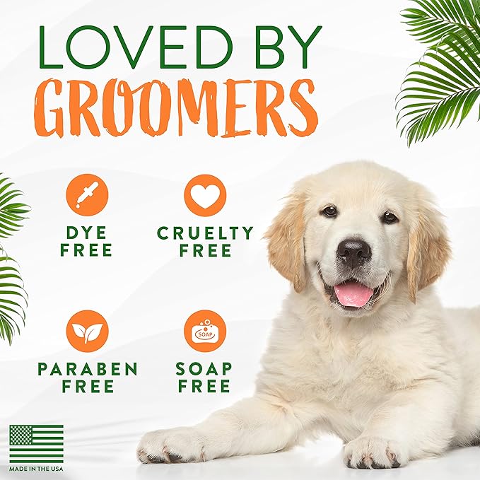 TropiClean High Concentrate Dog Shampoo, Professional Grade & Size for Groomers, 42:1 Dilution, Puppy Safe, USA Made, Sweet Mandarin Scent, 1 Gallon