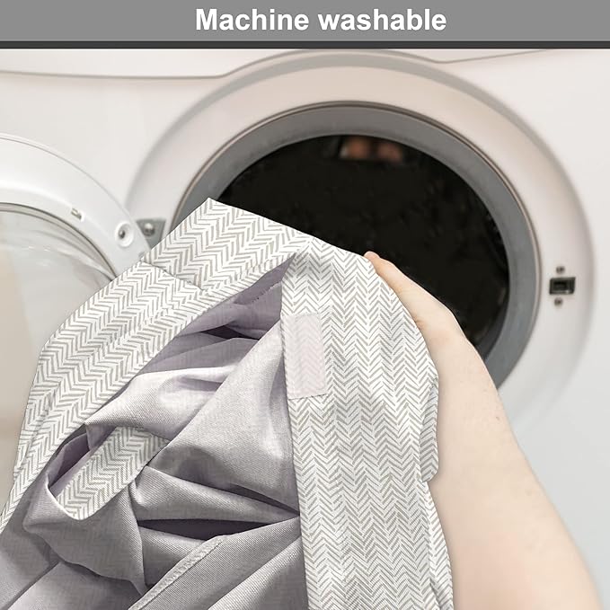 Lunarable Chevron Dog Crate Cover, Hand Drawn Monochrome Herringbone Lines Composition of Abstract Zigzags, Easy to Use Pet Kennel Cover for Cats & Medium Dogs, 30 Inch, White Beige