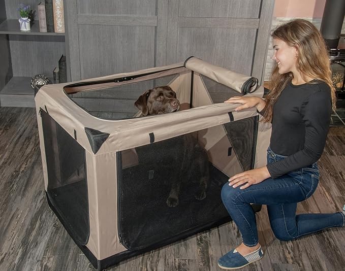 Pet Gear Insta-Fold Soft Crate for Dogs, 36", Sand