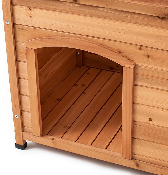 TAKUKA Outdoor Wooden Dog House for Small Medium Large Sized Dogs,Extra Waterproof Durable Dog Kennel with Wooden Floor for Garden Backyard Farm (34" W x 25" D x 23" H)