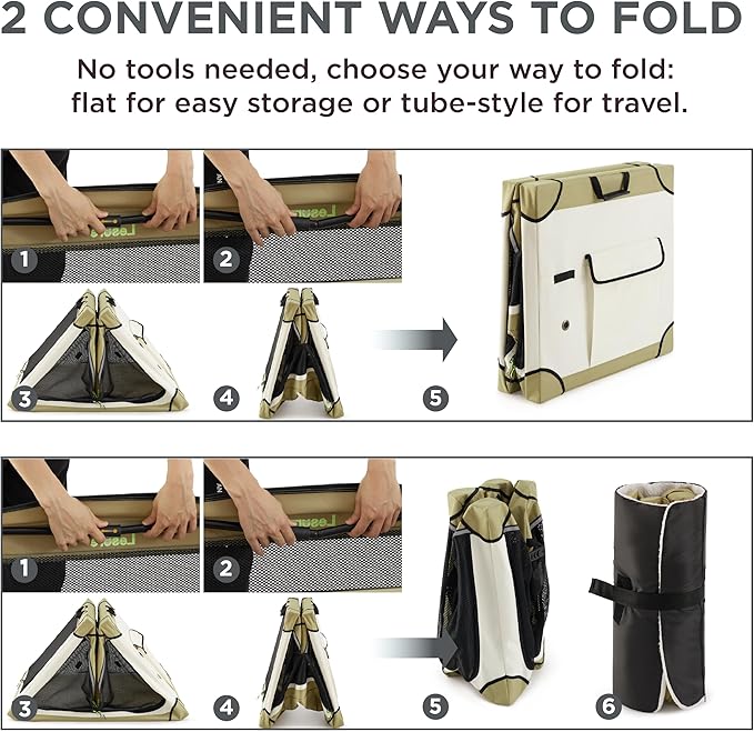 Lesure Soft Collapsible Dog Crate - 30 Inch Portable Travel Crate for Medium Dogs Indoor & Outdoor, 4-Door Foldable Pet Kennel with Durable Mesh Windows, Beige