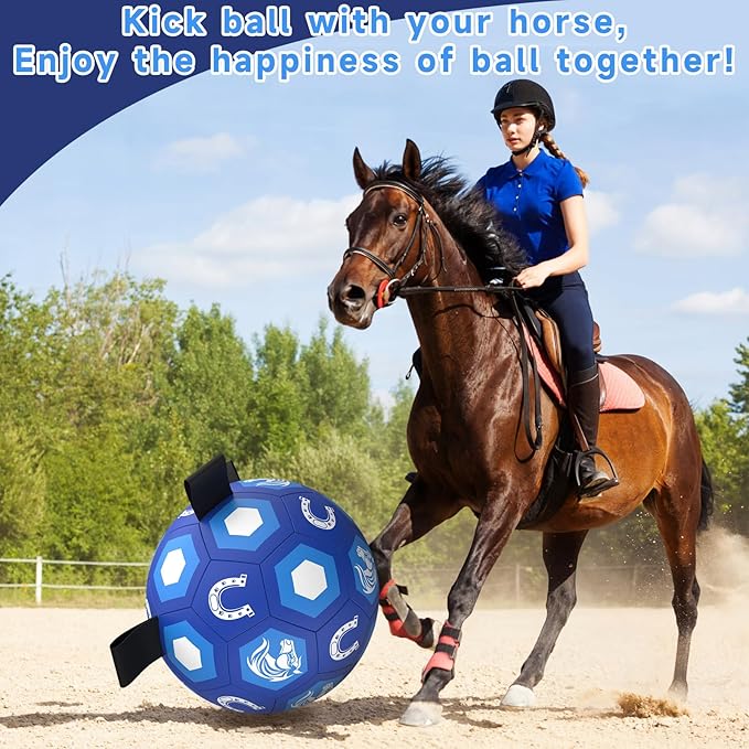 QDAN Herding Dog Balls Horse Ball, 18 inch Horse Toys Herding Ball for Dogs, Large Giant Ball Toys for Australian Shepherd Dog Toys, Blue