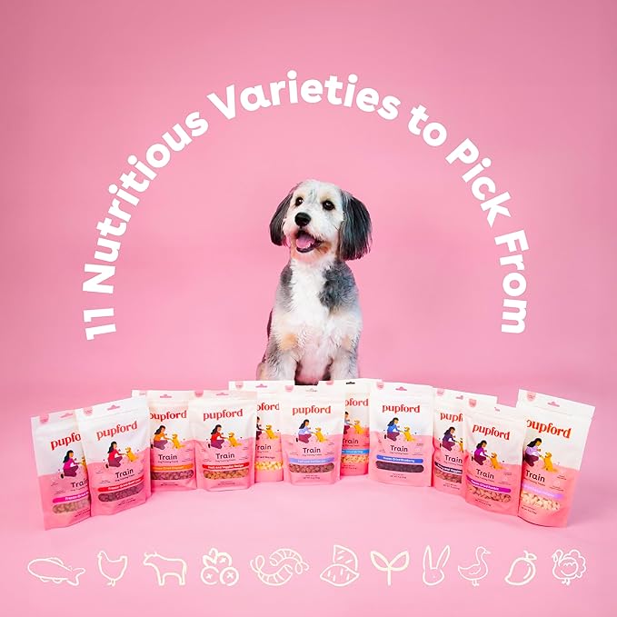 Pupford Freeze Dried Training Treats for Dogs & Puppies, 240+ Four Ingredient Bites (Turkey & Veggies, 5 oz)