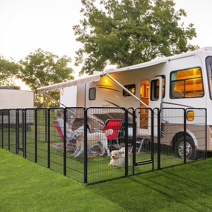 Yaheetech Dog Playpen Outdoor, 47 inch 8 Panels Dog Pen Indoor Heavy Duty Puppy Exercise Pen Metal Pet Fence for RV Camping/Yard/Garden
