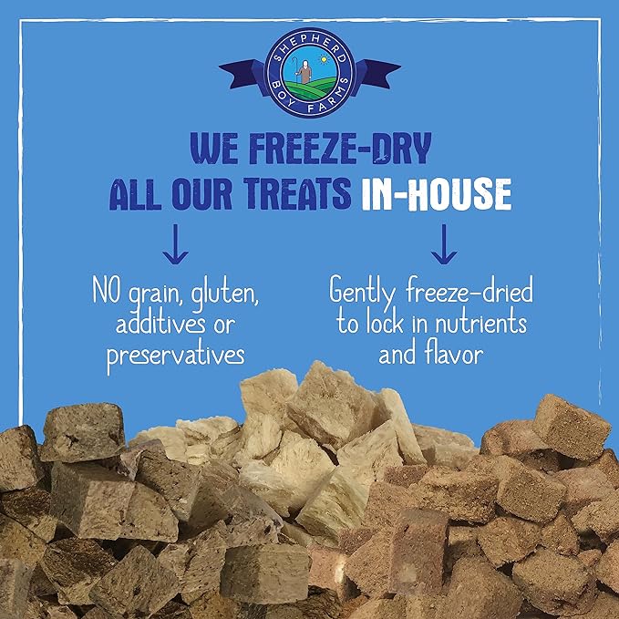 Freeze Dried Dog and Cat Treats, Bison Liver, All Natural Freeze-Dried Dog Treat & Dog Snacks, Made in USA, High in Protein, Essential Nutrition of Raw Dog Food, 8oz