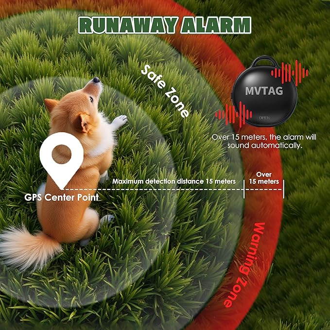 Dog Collar with Tracker GPS - Unlimited Range/Tracking Device/Lost Mode for Dogs Adjustable Size Smart Collar Set - Works with Apple Find My (iOS only)