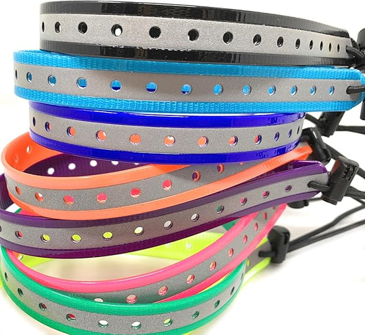 Replacement GPS eCollar with Adjustable Bungee, Multi-Hole Design, and Secure Toggle Closure for Small Dogs (Reflective Red, Small Neck)