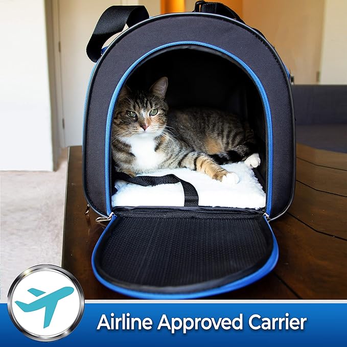 PET MAGASIN Foldable Pet Carrier Waterproof, Collapsible Soft Pet Transport Bag for Cats, Small Dogs & Pets for Car & Plane