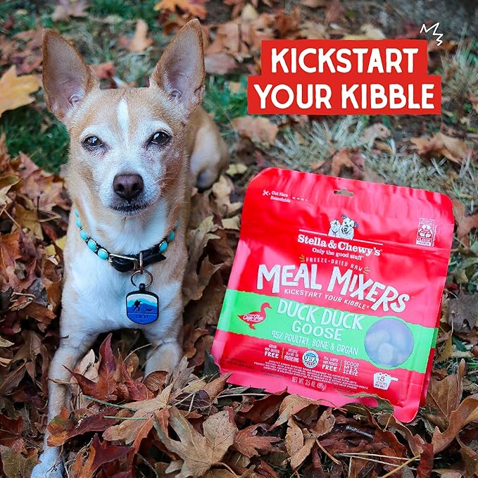 Stella & Chewy's Freeze Dried Raw Duck Duck Goose Meal Mixer – Dog Food Topper for Small & Large Breeds – Grain Free, Protein Rich Recipe – 18 oz Bag