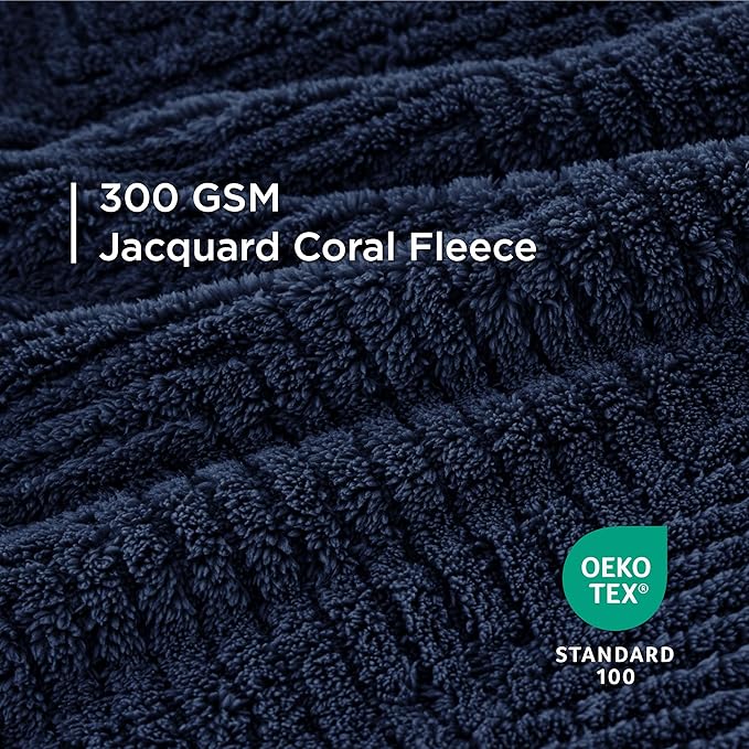 Bedsure Dog Blanket for Large Dogs Washable - Soft Fluffy Puppy Blanket for Bed with Premium 300GSM Coral Fleece, Cozy Calming Cat Blankets for Indoor Cats, Fuzzy Pet Blanket for Couch, Navy, 60x80IN