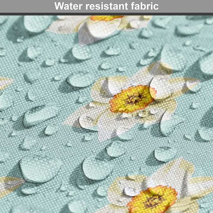 Lunarable Daffodil Dog Crate Cover, Pastel Nature Pattern with Spring Field Theme Narcissus Flower Heads, Easy to Use Pet Kennel Cover for Small Dogs Puppies Kittens, 18 Inch, Seafoam Cream Yellow