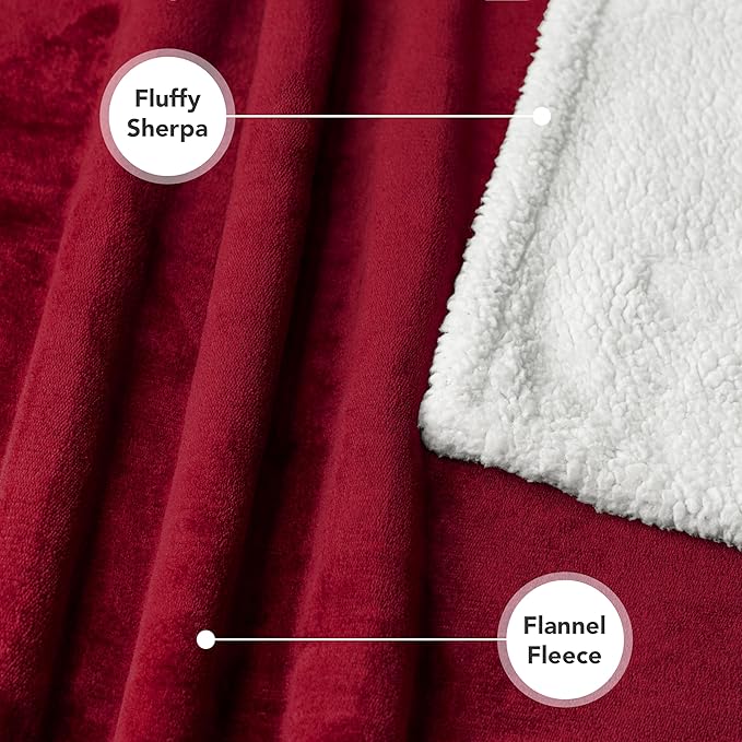 PetAmi Dog Blanket for Medium Large Dogs, Pet Bed Blanket Cat Puppy Kitten, Fleece Furniture Couch Cover Protector Sofa Car, Soft Sherpa Dog Throw Plush Reversible Washable, 40x60 Maroon Red