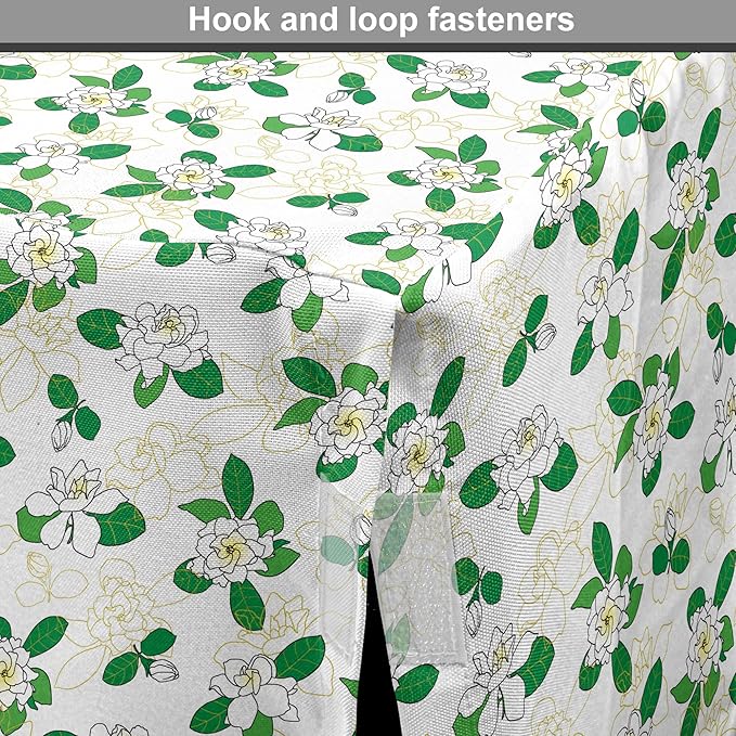 Lunarable Jasmine Dog Crate Cover, Gardenia Simplistic Romantic Flowers Continuous Pattern, Easy to Use Pet Kennel Cover for Small Dogs Puppies Kittens, 22 Inch, Fern Green Pastel Yellow