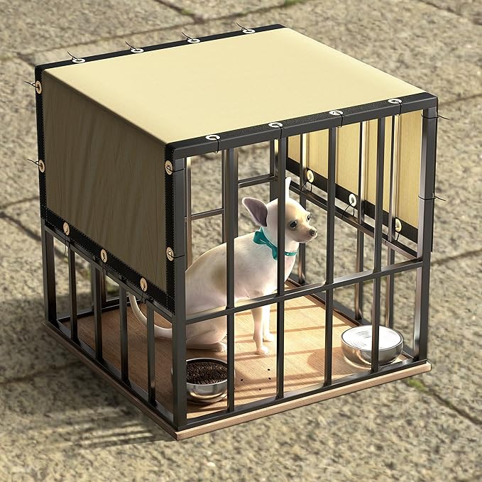 ColourTree 9' x 9' Beige Custom Size Shade Cloth with Grommets - 90% Sunblock, Durable Mesh Fabric Tarp for Dog Kennel Cover, Fence Privacy Screen, Greenhouse, Chicken Coop & Pet Playpen