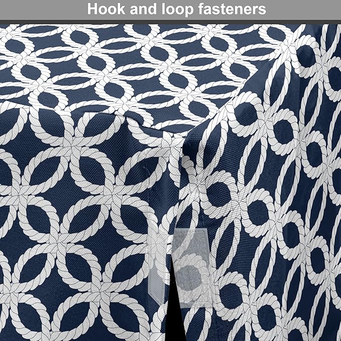 Ambesonne Navy Blue Dog Crate Cover, Marine in Geometric Pattern Design Ocean Travel Cruise Mosaic Ornament, Easy to Use Pet Kennel Cover for Medium Large Dogs, 42 Inch, Blue White