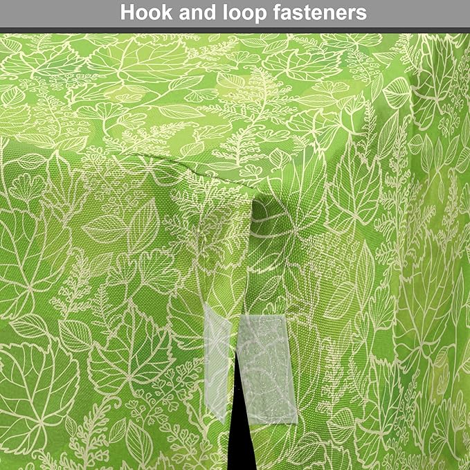 Lunarable Green Dog Crate Cover, Line Art Style Flourish Pattern on Green Tone Backdrop Ornate Victorian, Easy to Use Pet Kennel Cover for Small Dogs Puppies Kittens, 22 Inch, Apple Green Pale Yellow