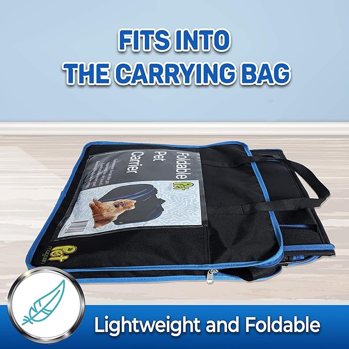 PET MAGASIN Foldable Pet Carrier Waterproof, Collapsible Soft Pet Transport Bag for Cats, Small Dogs & Pets for Car & Plane
