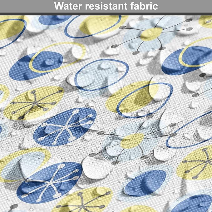 Lunarable Yellow and Blue Dog Crate Cover, Random Doodle Circles Abstract Floral Pattern, Easy to Use Pet Kennel Cover for Small Dogs Puppies Kittens, 22 Inch, Pale Yellow Pale Blue