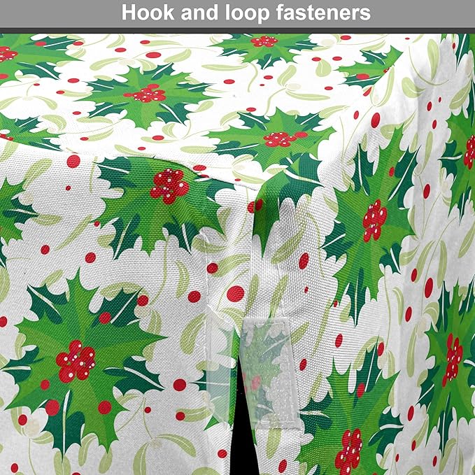 Lunarable Berries Dog Crate Cover, Holiday Themed Illustration of Berries Seasonal Christmas Ornaments, Easy to Use Pet Kennel Cover for Medium Large Dogs, 36 Inch, Pink Green