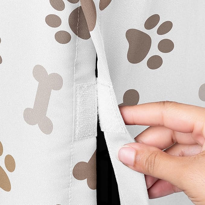 Sweet Jojo Designs 36in. Medium Dog Crate Cover (Bones and Paw Prints) Pet Cage, Kennel Covers (Modern, Cartoon, Doggy, Puppy, Neutral, Paws Print, Whimsical, Brown, Tan, Grey, Taupe and Off White)