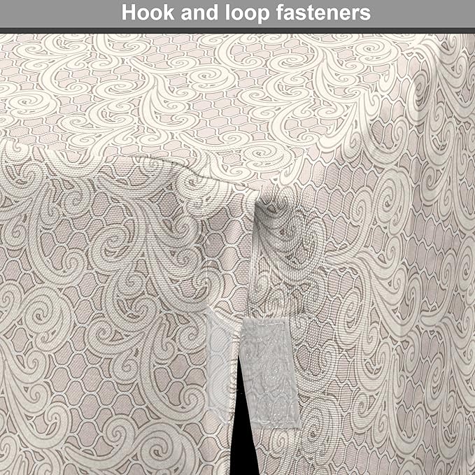 Lunarable Cream Dog Crate Cover, Old Lace Design with Soothing Color Scheme Vintage Style Classical Inspired Image, Easy to Use Pet Kennel Cover for Medium Large Dogs, 36 Inch, Cream Tan