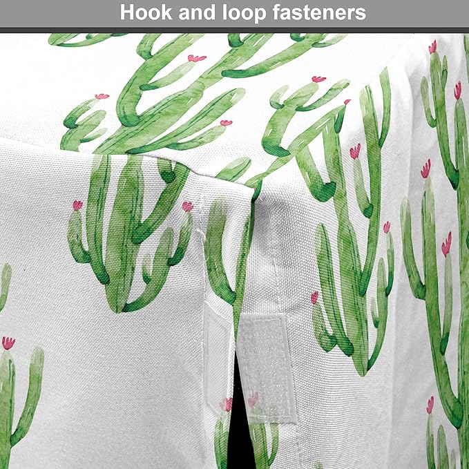 Ambesonne Watercolor Flowers Dog Crate Cover, Cactus Plants Exotic Climate Botanical Branches Mother Nature, Easy to Use Pet Kennel Cover for Cats & Medium Dogs, 30 Inch, Fern Green