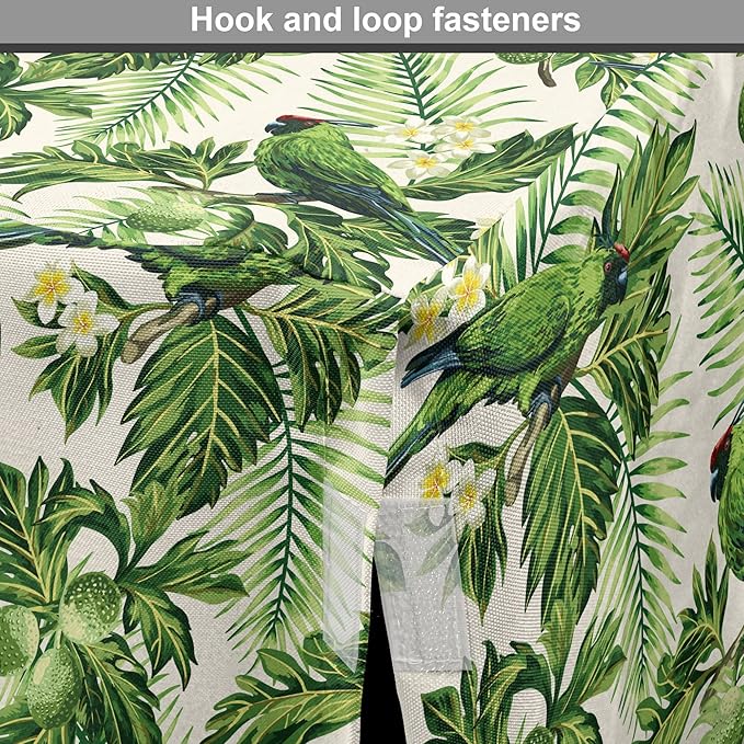 Lunarable Green Dog Crate Cover, Exotic Tropic Pattern with Palm Leaves Breadfruits Plumeria Flowers and Parrots, Easy to Use Pet Kennel Cover for Small Dogs Puppies Kittens, 22 Inch, Lime Green Cream