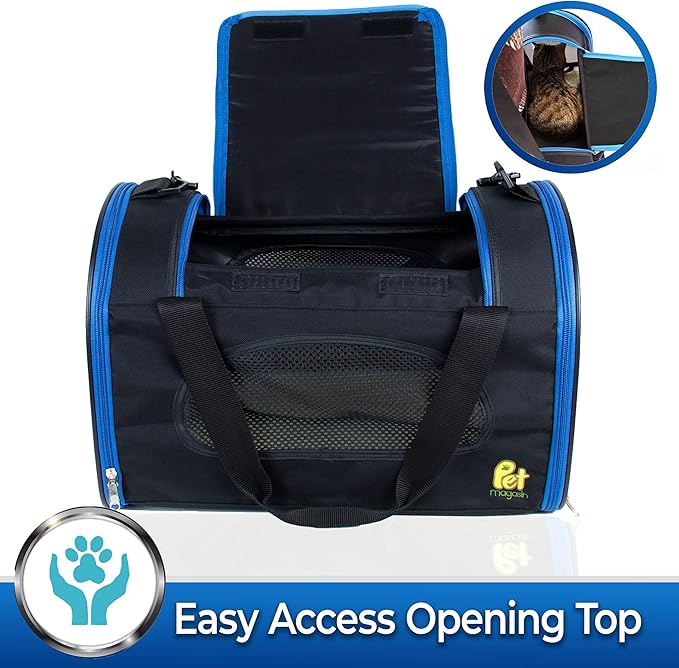 PET MAGASIN Foldable Pet Carrier Waterproof, Collapsible Soft Pet Transport Bag for Cats, Small Dogs & Pets for Car & Plane