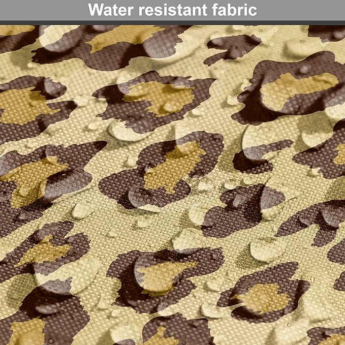 Lunarable Animal Print Dog Crate Cover, Digitally Generated Spots Classic Leopard Skin Graphic, Easy to Use Pet Kennel Cover for Medium Large Dogs, 36 Inch, Pale Camel Chocolate