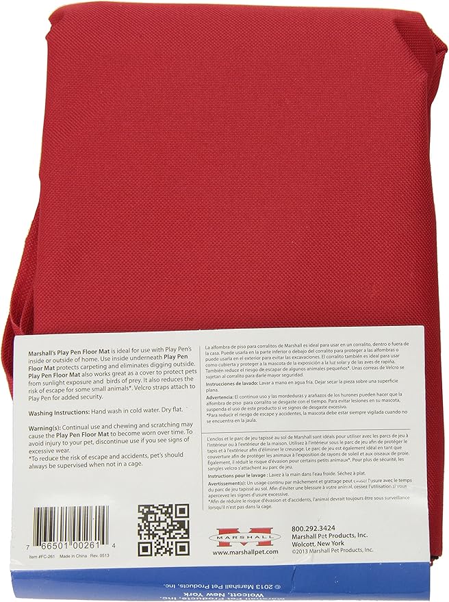 Marshall Pet Products SMR00261 Small Animal Fabric 8-Panel Play Pen Mat Cover, Colors Vary