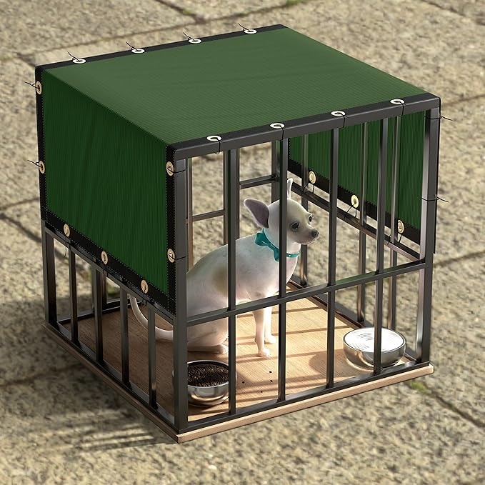 ColourTree 9' x 9' Green Custom Size Shade Cloth with Grommets - 90% Sunblock, Durable Mesh Fabric Tarp for Dog Kennel Cover, Fence Privacy Screen, Greenhouse, Chicken Coop & Pet Playpen