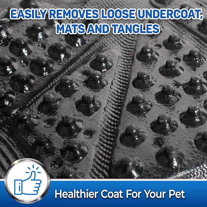 PET MAGASIN Dog Grooming Gloves for Gentle Deshedding and Bathing (Black, Medium)