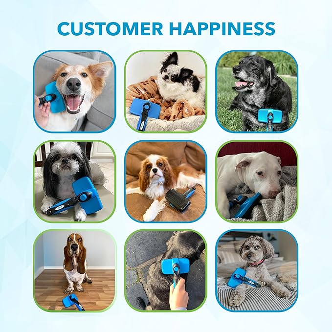 Boshel Self Cleaning Grooming Brush for Dogs, Cats & Pets - Slicker Brush for Long & Short Hair, Doodles, Poodles, Large & Small Breeds