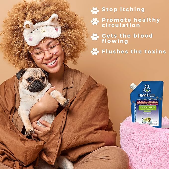 Worldwide Nutrition Bundle: Madra Mor Shed Safely - Dog Essentials Mud Bath, Dog Grooming, Dry Skin for Dogs Treatment, Dog Coat Skin Care Products - 10oz Pouch & Multi-Purpose Key Chain